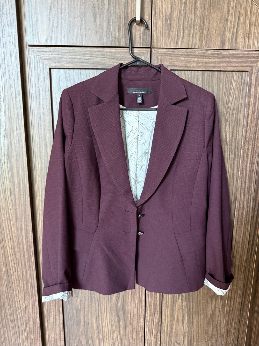 White House Black Market Plum Tailored Blazer
